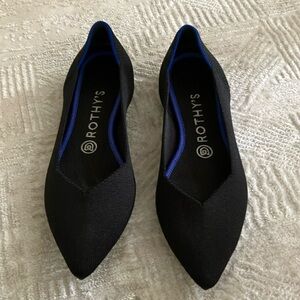 The Point Rothy's Black Flats pointed toe